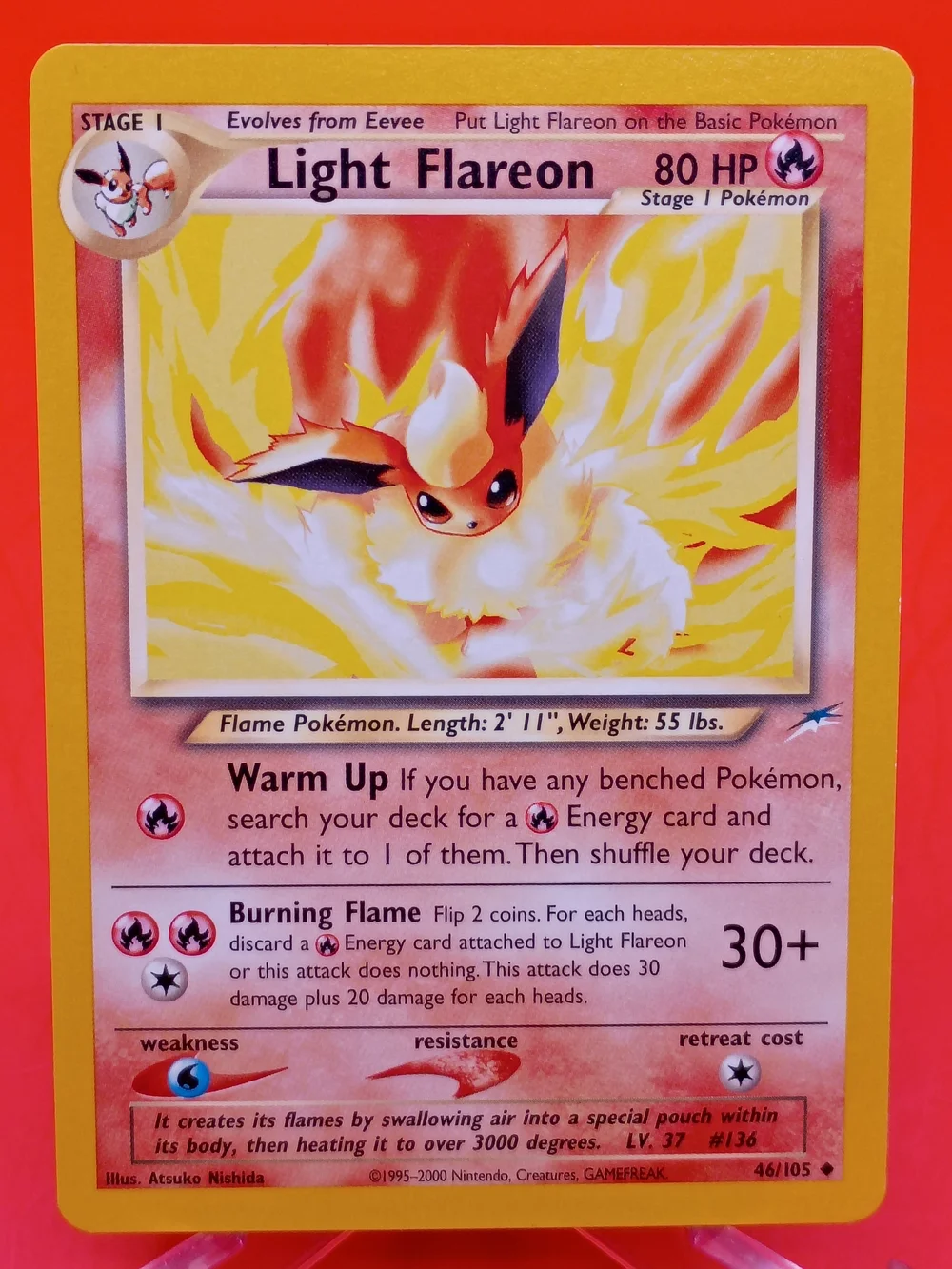 Light Flareon 46/105 Neo Destiny WotC Vintage Near Mint Pokémon
